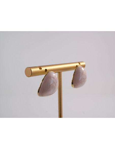 Kolczyki RÓŻOWY MELANŻ A'LA GUZIK LOLITA AKCESORIA srebrny sztyft 925