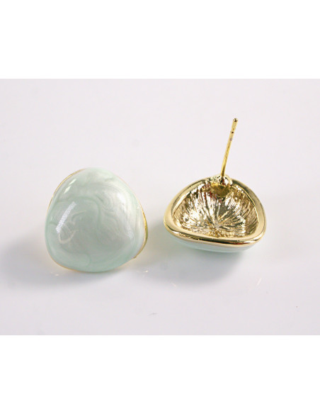 KolczykiJASNY TURKUS  MELANŻ A'LA GUZIK LOLITA AKCESORIA srebrny sztyft 925