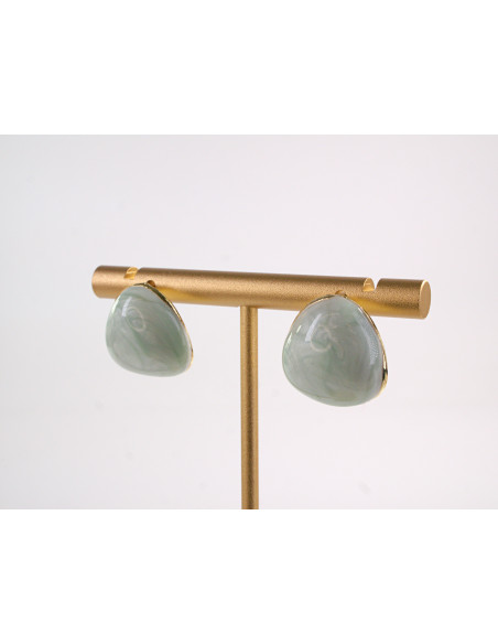 KolczykiJASNY TURKUS  MELANŻ A'LA GUZIK LOLITA AKCESORIA srebrny sztyft 925