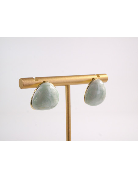 KolczykiJASNY TURKUS  MELANŻ A'LA GUZIK LOLITA AKCESORIA srebrny sztyft 925