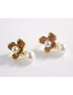 Kolczyki RÓŻOWE KWIATY KWIATKI Z PERŁĄ LOLITA AKCESORIA... 2