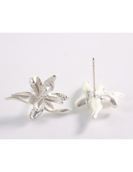 Kolczyki ASYMETRYCZNE  KWIATY SREBRNE KWIATKI  LOLITA AKCESORIA srebrny sztyft 925