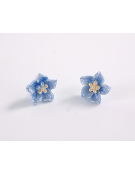 Kolczyki   KWIATY NIEBIESKIE KWIATKI  1 CM LOLITA AKCESORIA srebrny sztyft 925