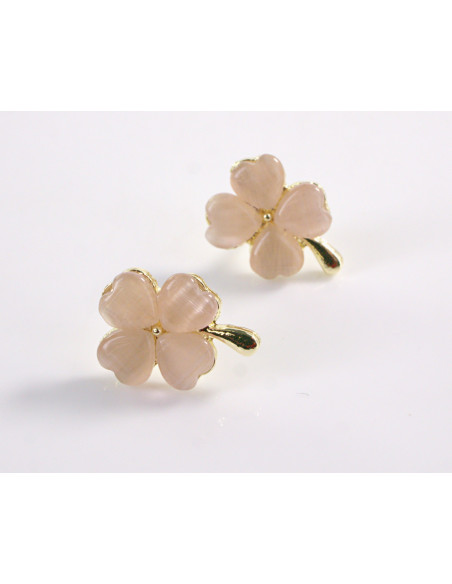 Kolczyki CZTEROLISTNA KONICZYNKA LOLITA AKCESORIA srebrny sztyft 925