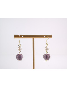 Kolczyki FIOLETOWE KWIATKI TULIPANY LOLITA AKCESORIA...