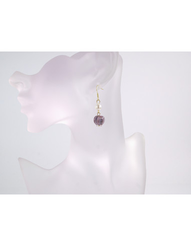 Kolczyki FIOLETOWE KWIATKI TULIPANY LOLITA...