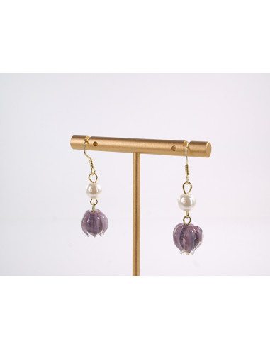 Kolczyki FIOLETOWE KWIATKI TULIPANY LOLITA...