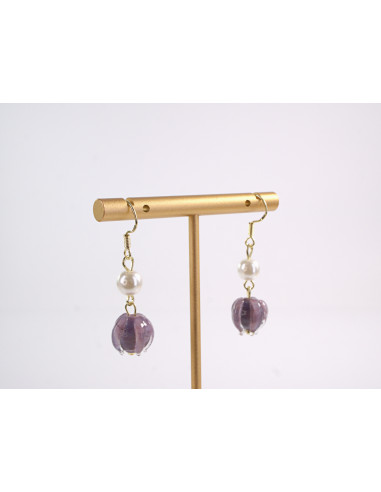 Kolczyki FIOLETOWE KWIATKI TULIPANY LOLITA...