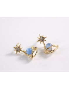 Kolczyki GWIAZDKI Z PLANETĄ  LOLITA AKCESORIA srebrny... 2