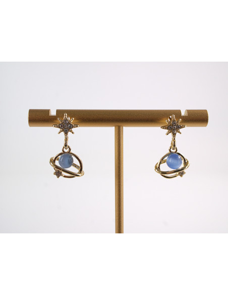 Kolczyki GWIAZDKI Z PLANETĄ  LOLITA AKCESORIA srebrny sztyft 925