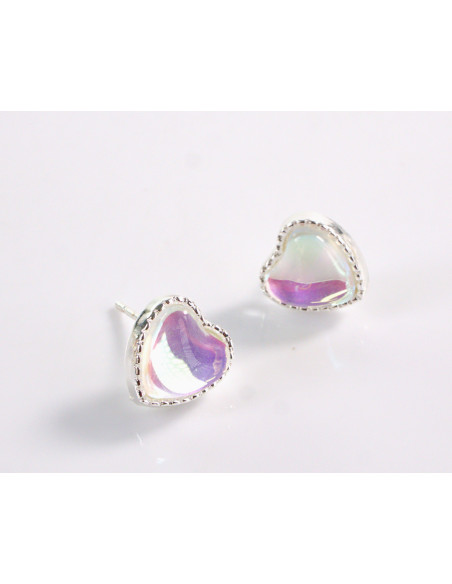 Kolczyki SERDUSZKA SERCE  LOLITA AKCESORIA srebrny sztyft 925