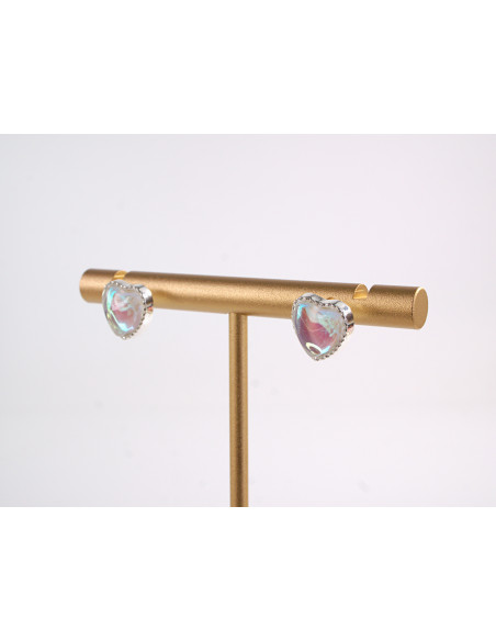 Kolczyki SERDUSZKA SERCE  LOLITA AKCESORIA srebrny sztyft 925