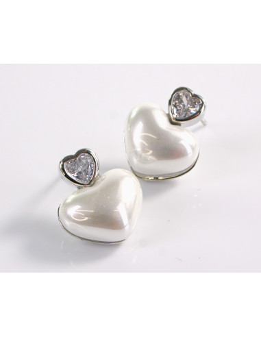 Kolczyki BIAŁE SERCE Z CYRKONIĄ  LOLITA...