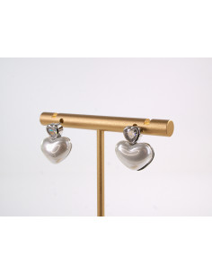 Kolczyki BIAŁE SERCE Z CYRKONIĄ  LOLITA AKCESORIA srebrny... 2