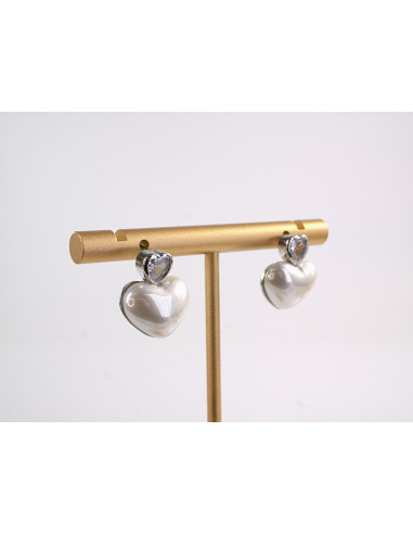 Kolczyki BIAŁE SERCE Z CYRKONIĄ  LOLITA...