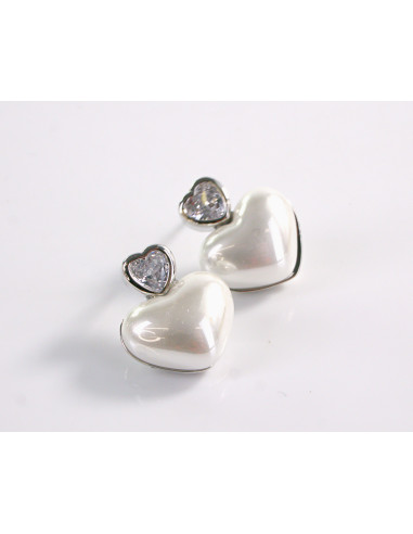 Kolczyki BIAŁE SERCE Z CYRKONIĄ  LOLITA...