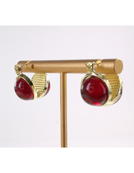 Kolczyki CZERWONE KULKI KULECZKI  LOLITA AKCESORIA srebrny sztyft 925