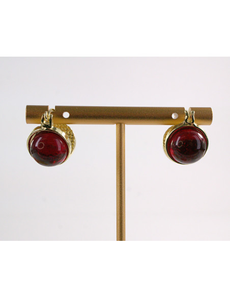 Kolczyki CZERWONE KULKI KULECZKI  LOLITA AKCESORIA srebrny sztyft 925