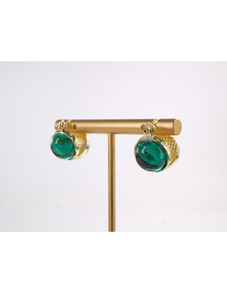 Kolczyki  ZIELONE KULKI KULECZKI  LOLITA AKCESORIA srebrny sztyft 925