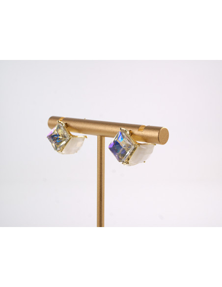 Kolczyki KOSTKI CRYSTAL AB  LOLITA AKCESORIA srebrny sztyft 925