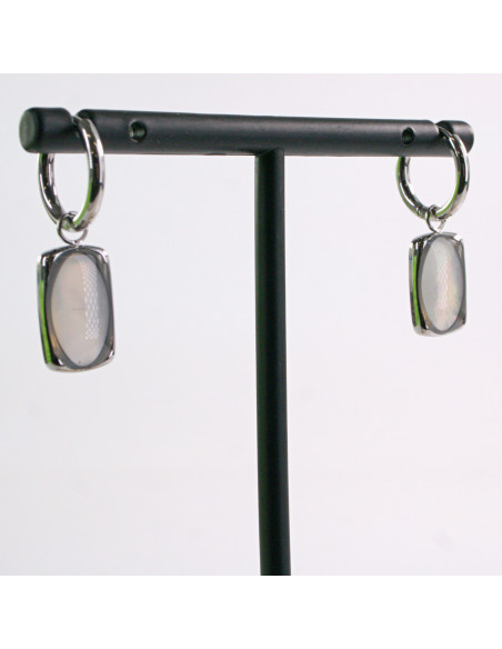 Kolczyki SREBRNE OWAL PERŁA STAL CHIRURGICZNA LOLITA AKCESORIA