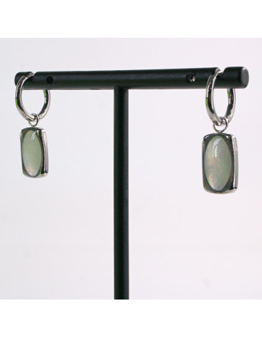 Kolczyki SREBRNE OWAL PERŁA STAL CHIRURGICZNA...