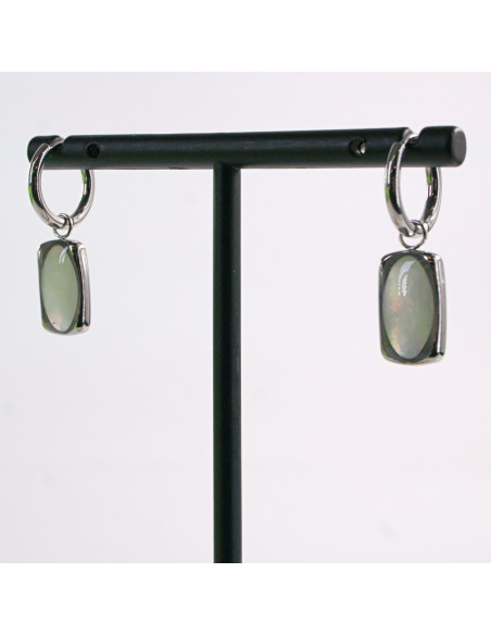 Kolczyki SREBRNE OWAL PERŁA STAL CHIRURGICZNA LOLITA AKCESORIA