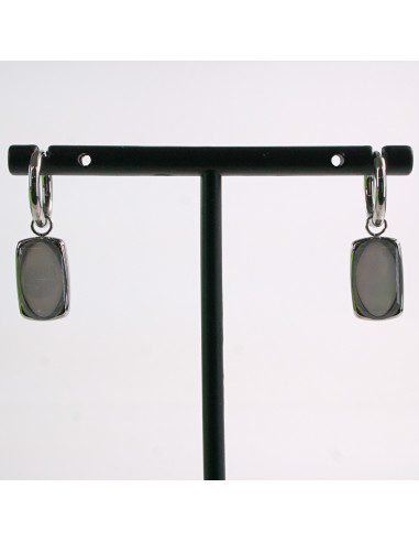 Kolczyki SREBRNE OWAL PERŁA STAL CHIRURGICZNA...