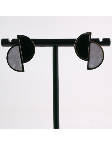 Kolczyki SREBRNE ASYMETRYCZNE PÓŁOKRĄG STAL CHIRURGICZNA LOLITA AKCESORIA