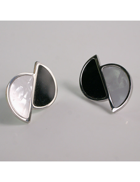 Kolczyki SREBRNE ASYMETRYCZNE PÓŁOKRĄG STAL CHIRURGICZNA LOLITA AKCESORIA