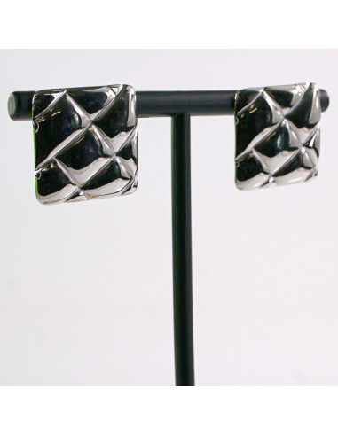 Kolczyki SREBRNE KWADRAT KWADRATY STAL...