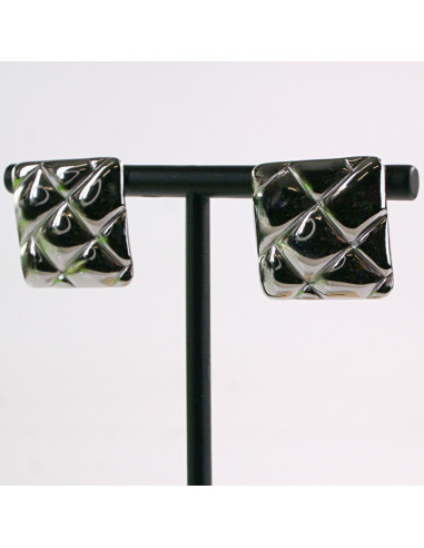 Kolczyki SREBRNE KWADRAT KWADRATY STAL...