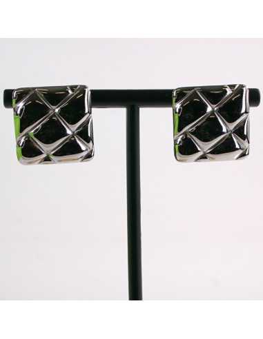 Kolczyki SREBRNE KWADRAT KWADRATY STAL...