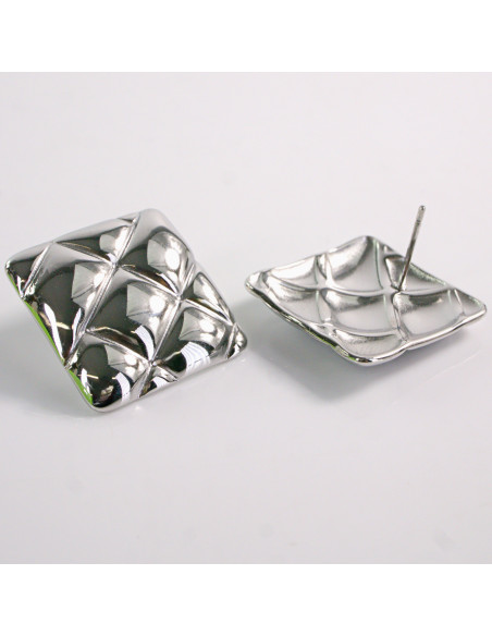 Kolczyki SREBRNE KWADRAT KWADRATY STAL CHIRURGICZNA LOLITA AKCESORIA