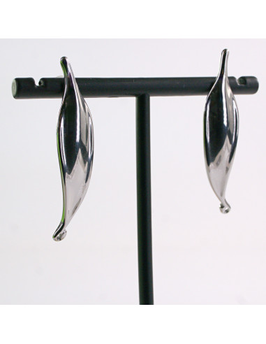 Kolczyki SREBRNE LISTKI LISTEK STAL...