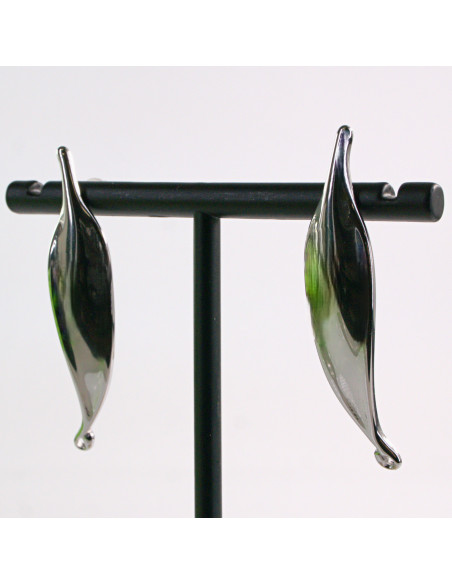 Kolczyki SREBRNE LISTKI LISTEK STAL CHIRURGICZNA LOLITA AKCESORIA