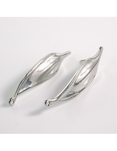 Kolczyki SREBRNE LISTKI LISTEK STAL...