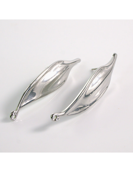 Kolczyki SREBRNE LISTKI LISTEK STAL CHIRURGICZNA LOLITA AKCESORIA