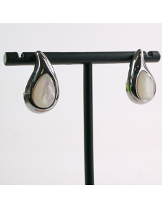 Kolczyki SREBRNE ŁEZKA PERŁA KROPLA  STAL CHIRURGICZNA...