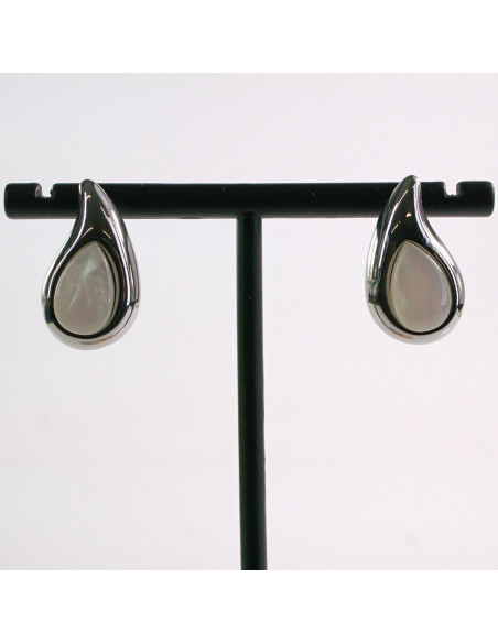 Kolczyki SREBRNE ŁEZKA PERŁA KROPLA  STAL CHIRURGICZNA LOLITA AKCESORIA