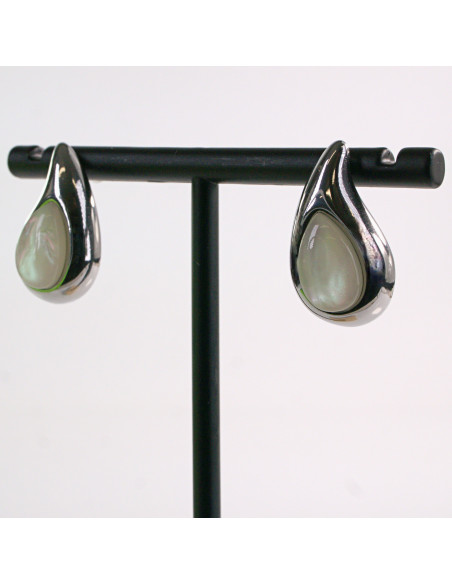 Kolczyki SREBRNE ŁEZKA PERŁA KROPLA  STAL CHIRURGICZNA LOLITA AKCESORIA