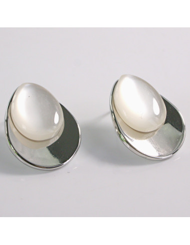 Kolczyki SREBRNE ŁEZKA PERŁA KROPLA STAL...