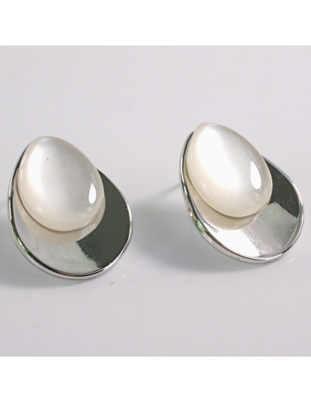 Kolczyki SREBRNE ŁEZKA PERŁA KROPLA STAL CHIRURGICZNA LOLITA AKCESORIA