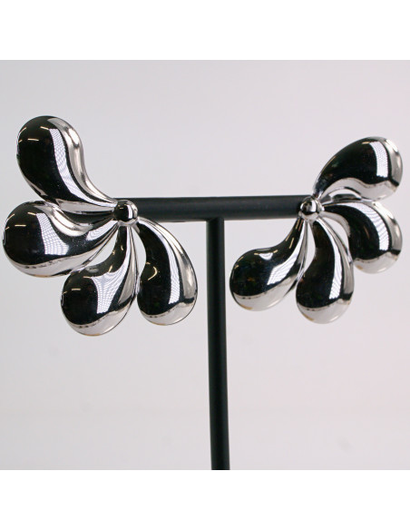 Kolczyki SREBRNE KWIAT LISTKI STAL CHIRURGICZNA LOLITA AKCESORIA