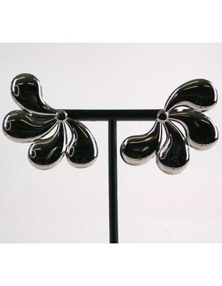 Kolczyki SREBRNE KWIAT LISTKI STAL CHIRURGICZNA LOLITA AKCESORIA