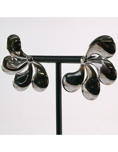 Kolczyki SREBRNE KWIAT LISTKI STAL CHIRURGICZNA LOLITA AKCESORIA