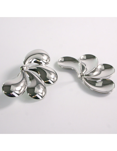 Kolczyki SREBRNE KWIAT LISTKI STAL CHIRURGICZNA LOLITA AKCESORIA