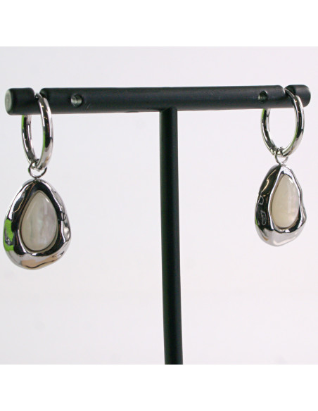 Kolczyki SREBRNE ŁEZKA PERŁA KROPLA STAL CHIRURGICZNA LOLITA AKCESORIA