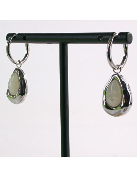 Kolczyki SREBRNE ŁEZKA PERŁA KROPLA STAL CHIRURGICZNA LOLITA AKCESORIA