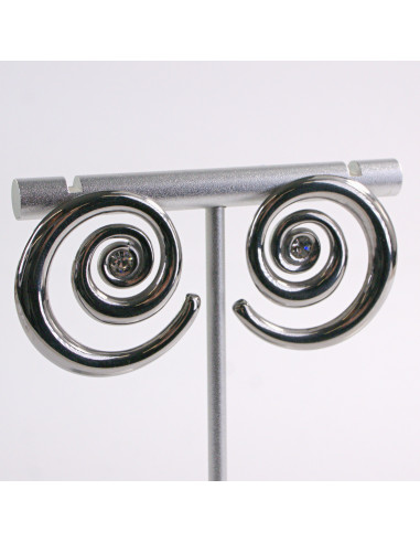 Kolczyki SREBRNE ZAWIJAS ŚLIMAK STAL...